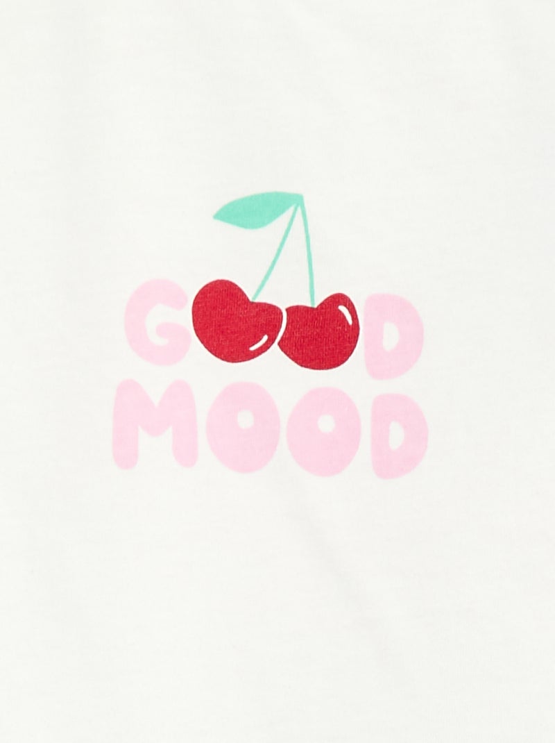 T-shirt van jerseytricot met korte mouwen Wit - Kiabi