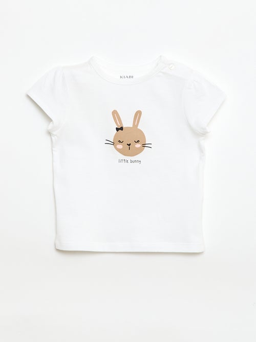 T-shirt van jerseytricot met korte mouwen - Kiabi