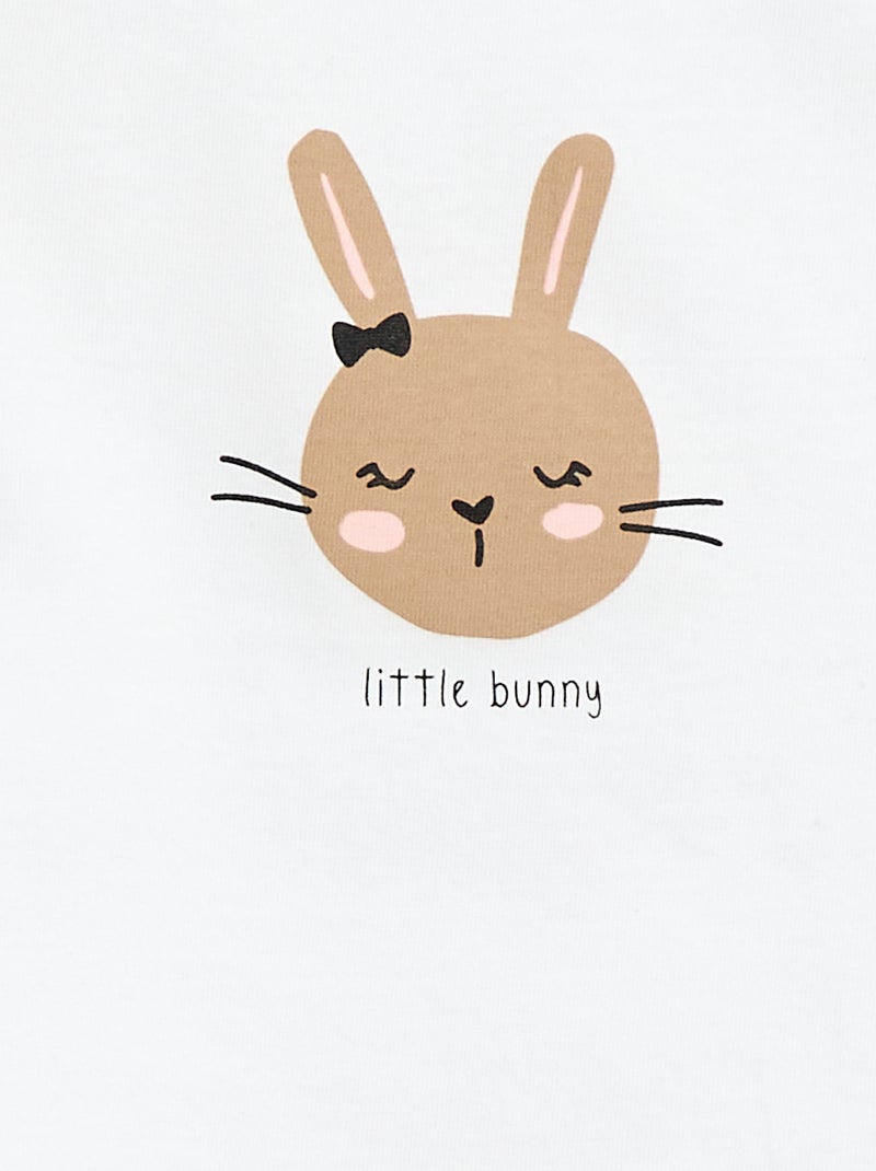 T-shirt van jerseytricot met korte mouwen Wit - Kiabi