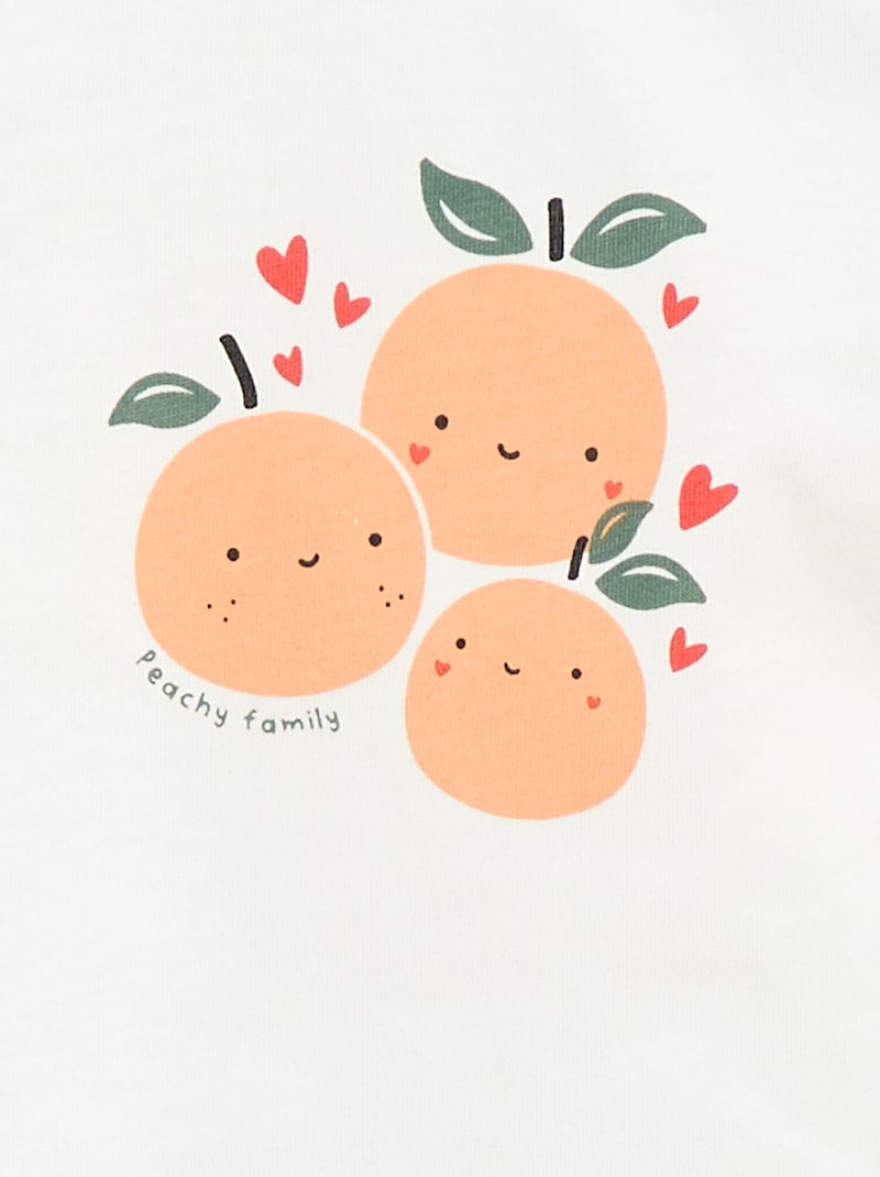 T-shirt van jerseytricot met korte mouwen Wit - Kiabi