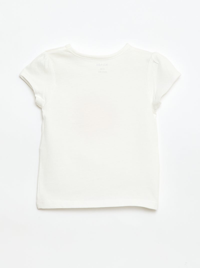 T-shirt van jerseytricot met korte mouwen Wit - Kiabi