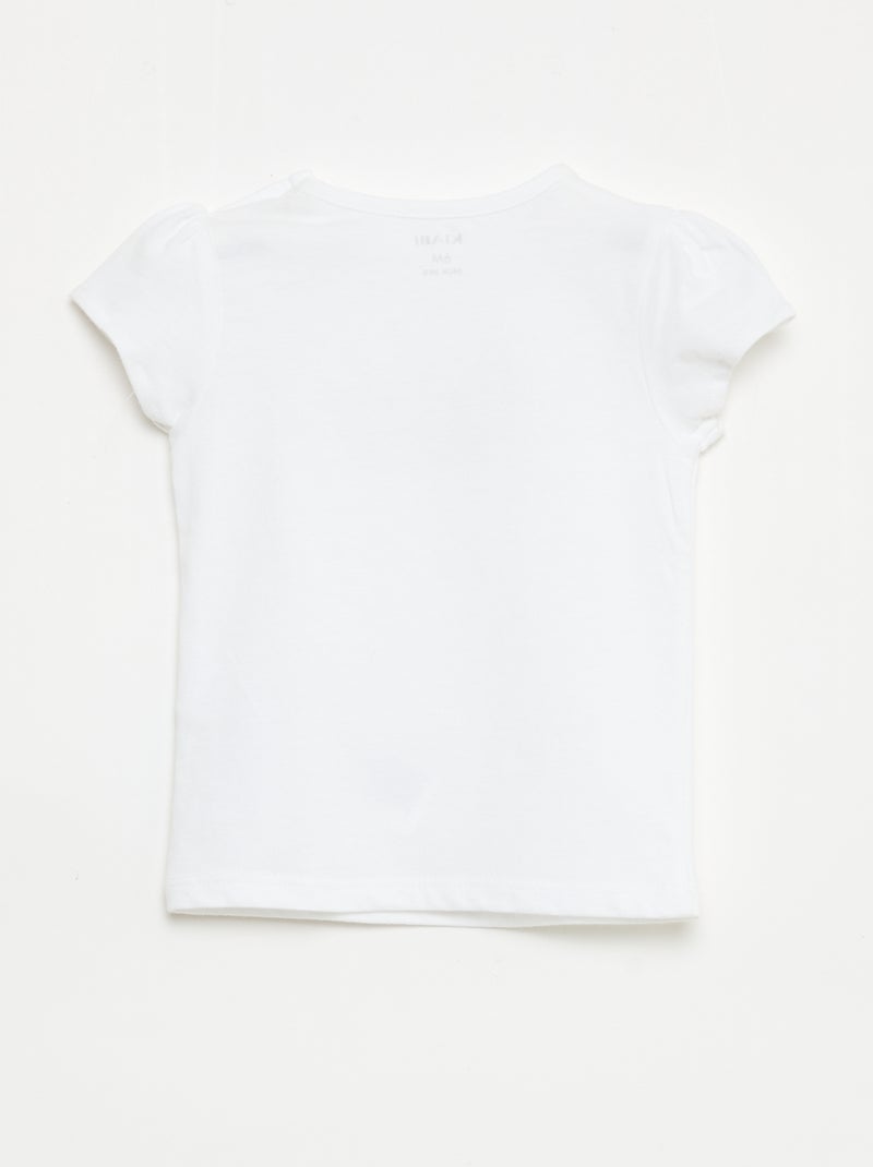 T-shirt van jerseytricot met korte mouwen Wit - Kiabi