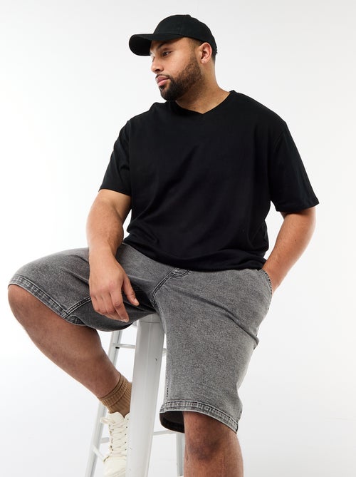 T-shirt van jerseytricot met korte mouwen - Kiabi