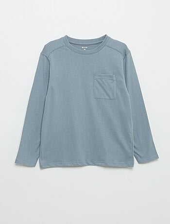 T-shirt van jerseytricot met lange mouwen