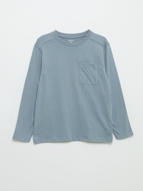 T-shirt van jerseytricot met lange mouwen - Kiabi
