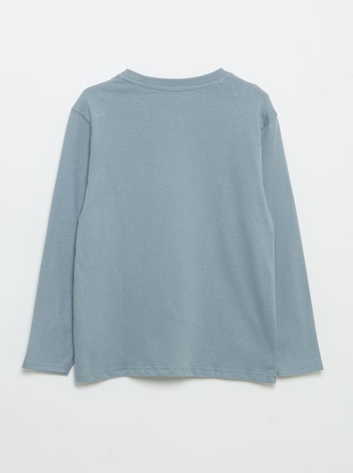 T-shirt van jerseytricot met lange mouwen - Kiabi