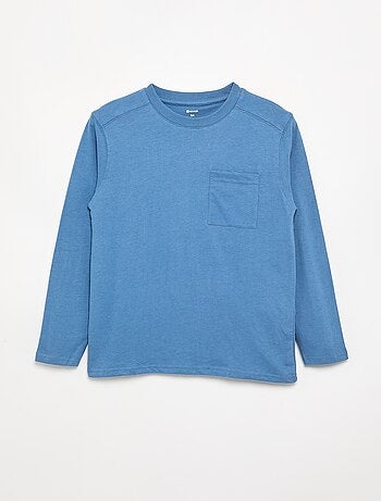 T-shirt van jerseytricot met lange mouwen