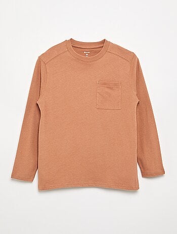 T-shirt van jerseytricot met lange mouwen