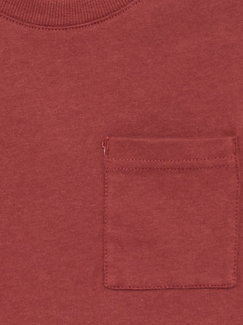 T-shirt van jerseytricot met lange mouwen Bruin - Kiabi