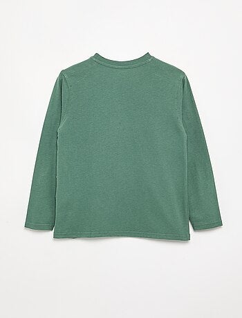 T-shirt van jerseytricot met lange mouwen