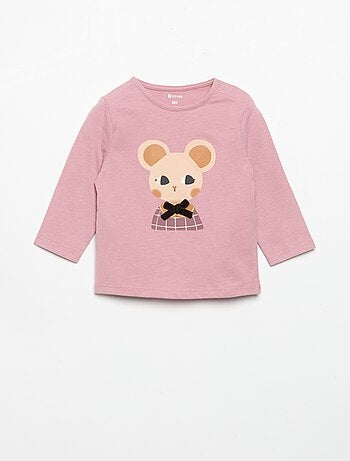 T-shirt van jerseytricot met lange mouwen