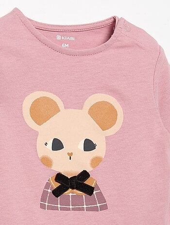 T-shirt van jerseytricot met lange mouwen