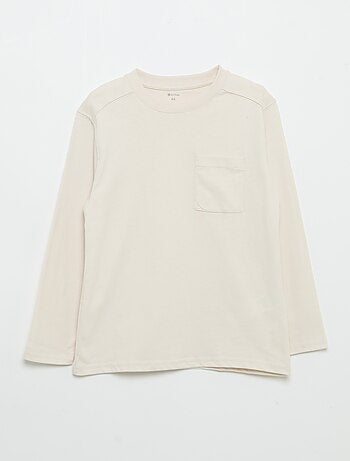 T-shirt van jerseytricot met lange mouwen