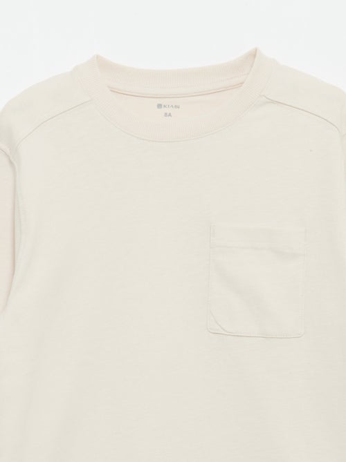 T-shirt van jerseytricot met lange mouwen - Kiabi
