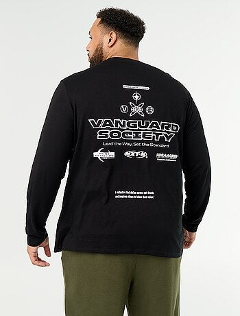 T-shirt van jerseytricot met lange mouwen