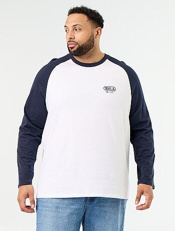 T-shirt van jerseytricot met lange raglanmouwen