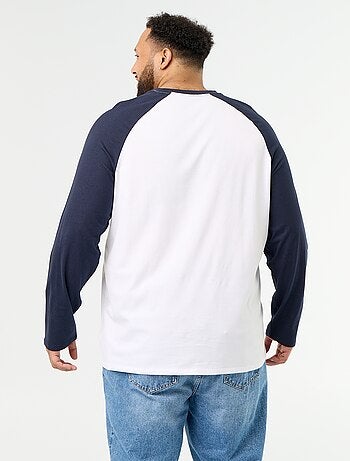 T-shirt van jerseytricot met lange raglanmouwen