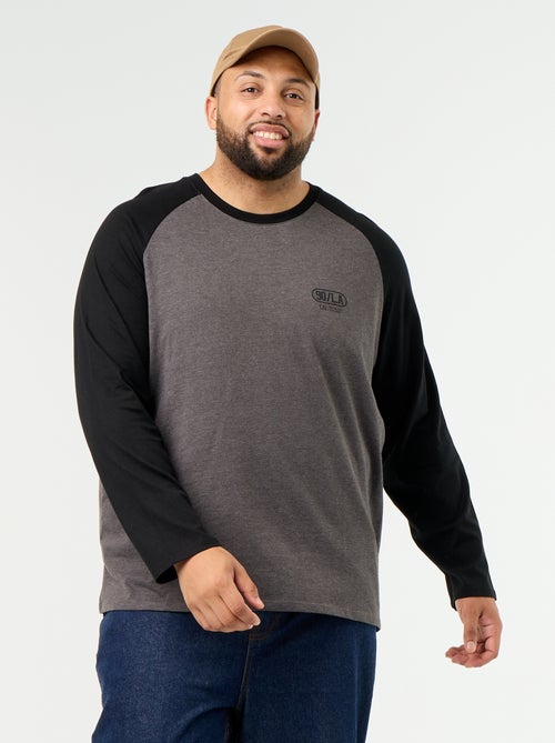 T-shirt van jerseytricot met lange raglanmouwen - Kiabi T-shirt van jerseytricot met lange raglanmouwen - Kiabi