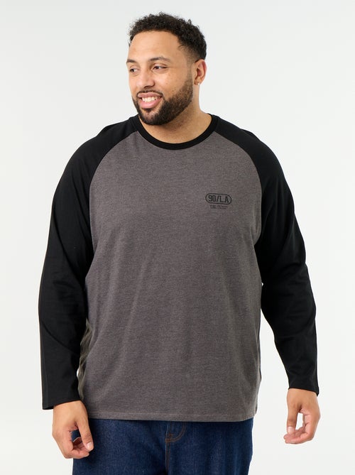 T-shirt van jerseytricot met lange raglanmouwen - Kiabi T-shirt van jerseytricot met lange raglanmouwen - Kiabi