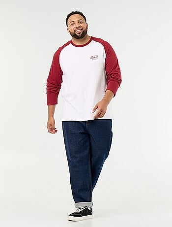 T-shirt van jerseytricot met lange raglanmouwen