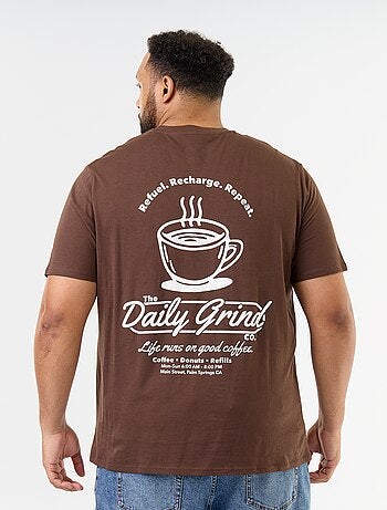 T-shirt van jerseytricot met print en korte mouwen