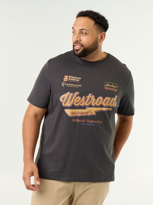 T-shirt van jerseytricot met print en korte mouwen - Kiabi T-shirt van jerseytricot met print en korte mouwen - Kiabi