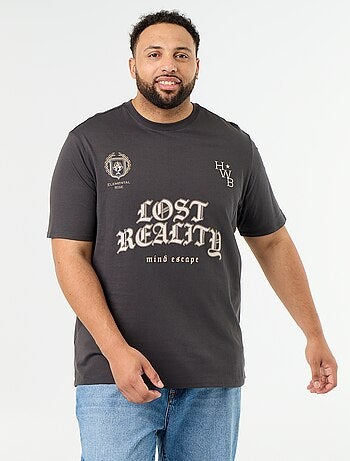T-shirt van jerseytricot met print en korte mouwen
