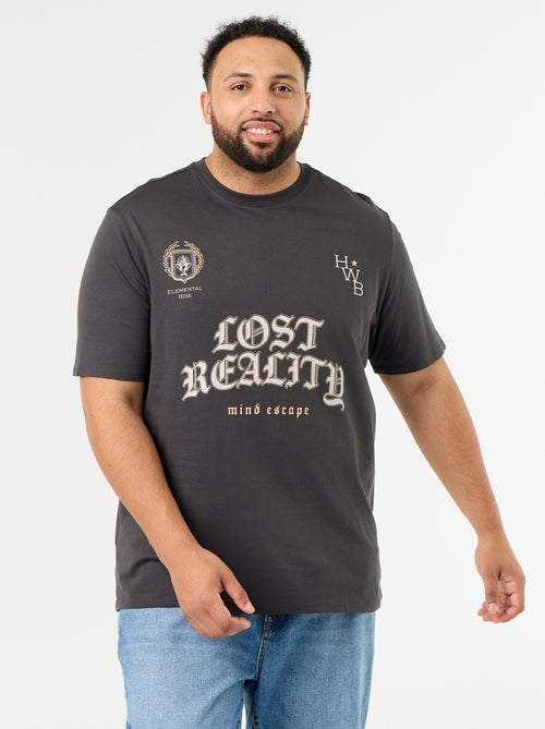 T-shirt van jerseytricot met print en korte mouwen - Kiabi T-shirt van jerseytricot met print en korte mouwen - Kiabi