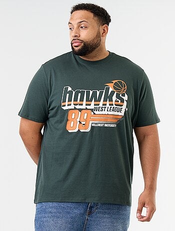 T-shirt van jerseytricot met print en korte mouwen