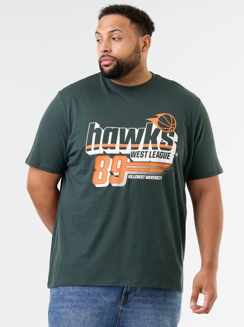 T-shirt van jerseytricot met print en korte mouwen - Kiabi T-shirt van jerseytricot met print en korte mouwen - Kiabi