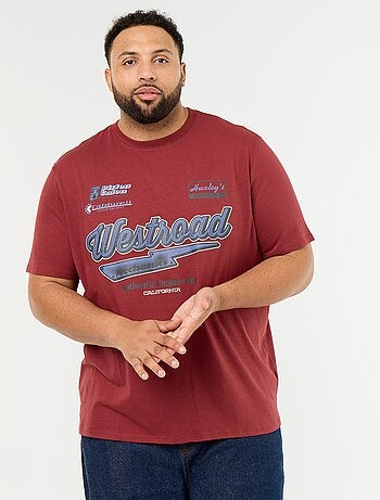 T-shirt van jerseytricot met print en korte mouwen