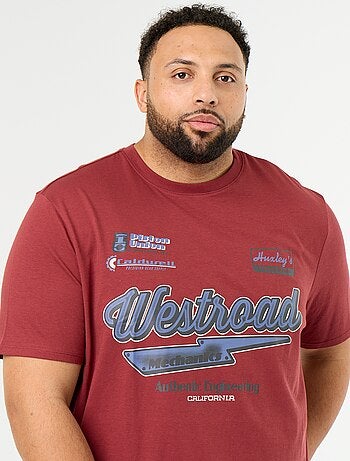 T-shirt van jerseytricot met print en korte mouwen