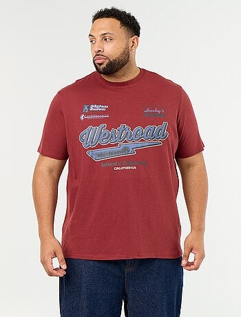 T-shirt van jerseytricot met print en korte mouwen