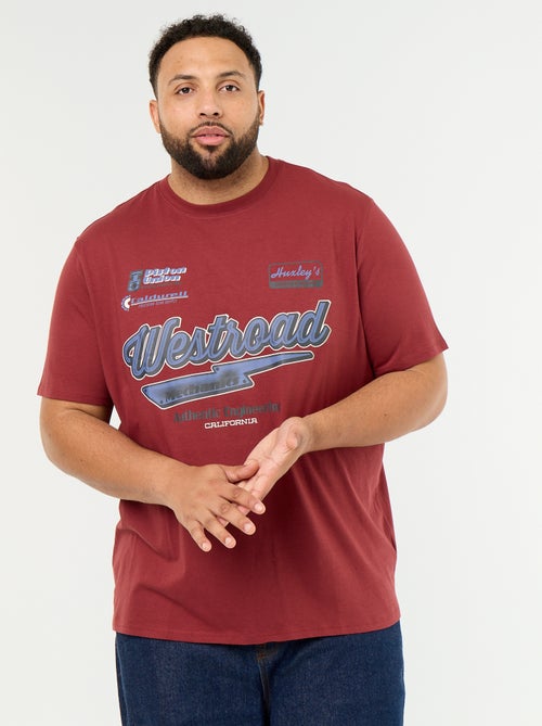 T-shirt van jerseytricot met print en korte mouwen - Kiabi T-shirt van jerseytricot met print en korte mouwen - Kiabi