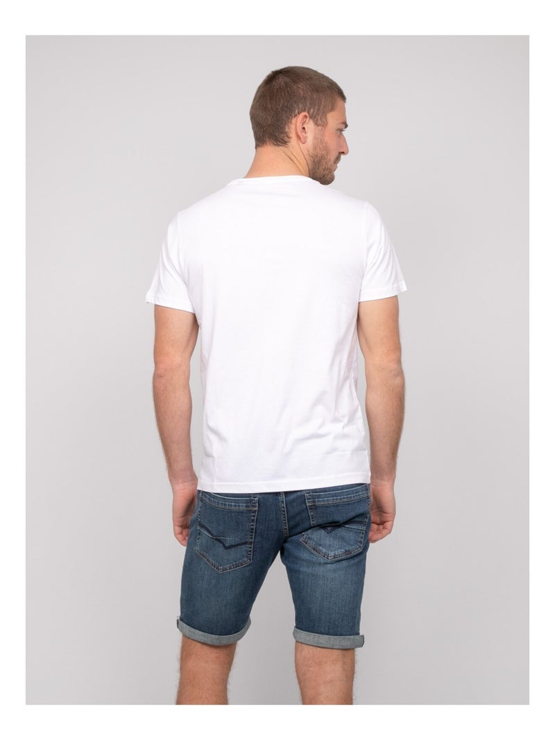 T-shirt van katoen met neliote-patroon Wit - Kiabi