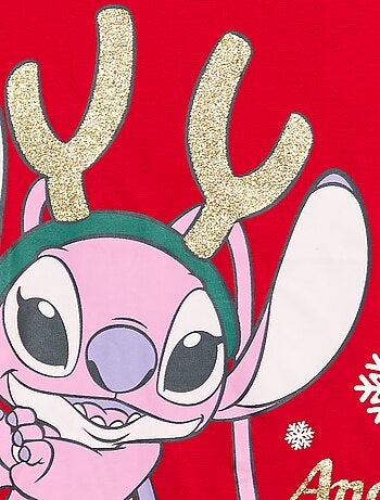 T-shirt van katoenen jersey met kerstprint 'Disney' 'Figaro'