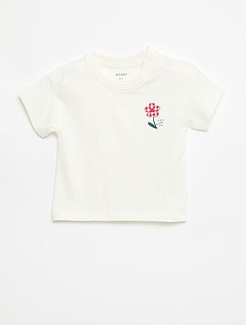 T-shirt van katoenjersey met korte mouwen en borstpatch