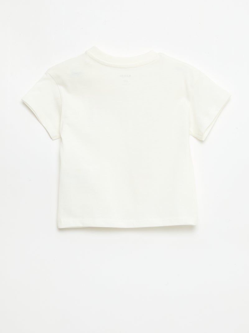 T-shirt van katoenjersey met korte mouwen en borstpatch Rood - Kiabi