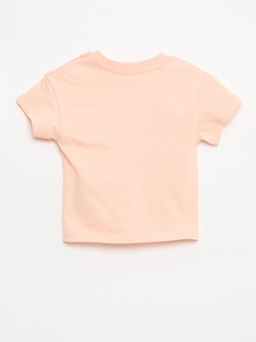 T-shirt van katoenjersey met korte mouwen en borstpatch - Kiabi