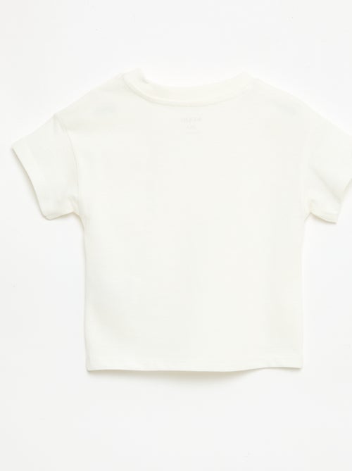 T-shirt van katoenjersey met korte mouwen en borstpatch - Kiabi