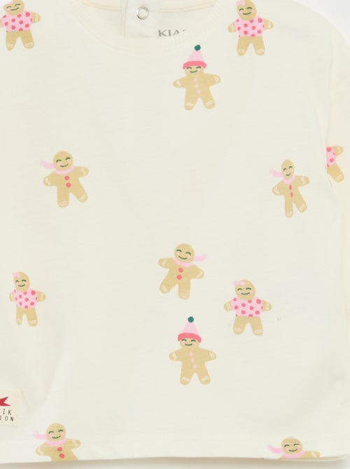 T-shirt van katoenjersey met lange mouwen - Kiabi