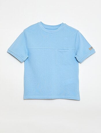 T-shirt van katoenpiqué met korte mouwen