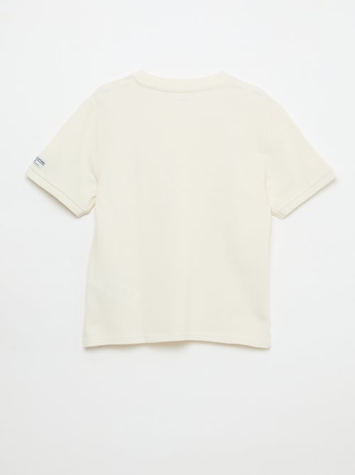 T-shirt van katoenpiqué met korte mouwen - Kiabi