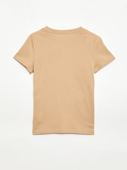 T-shirt van katoenpiqué met korte mouwen - Kiabi