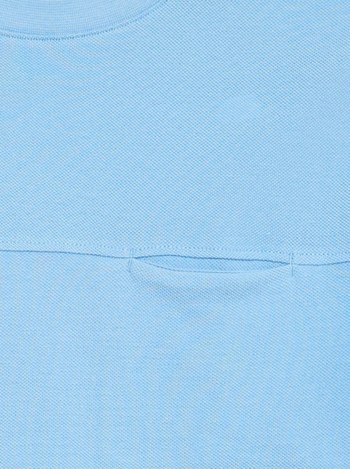 T-shirt van katoenpiqué met korte mouwen - Kiabi