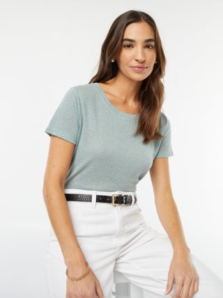T-shirt van linnenmix