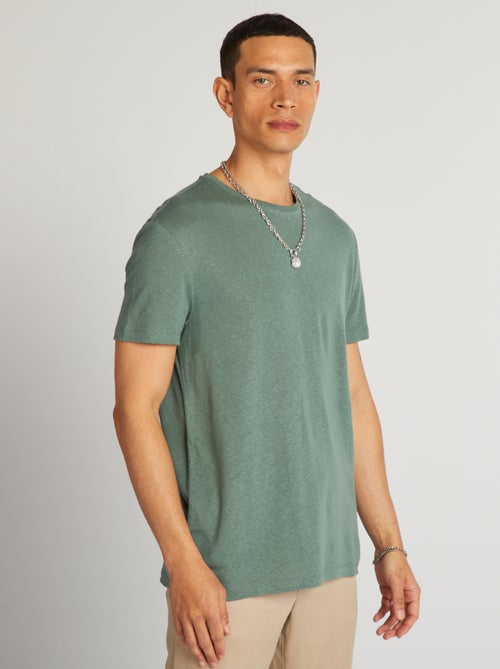 T-shirt van linnenmix - Kiabi