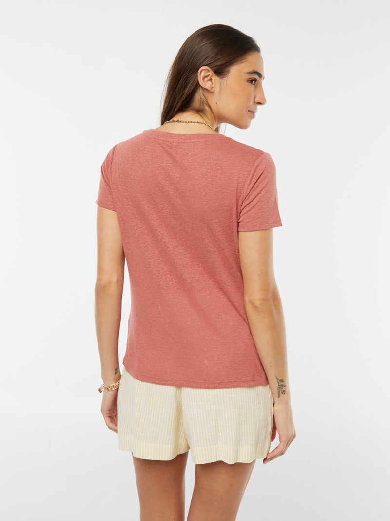 T-shirt van linnenmix ROSE - Kiabi