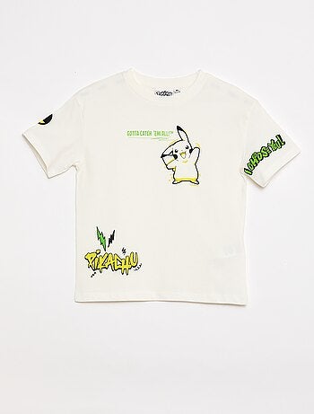 T-shirt van luchtige jerseytricot met 'Pokémon' print van katoen