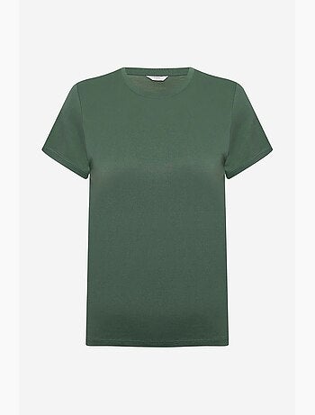 T-shirt van modal met ronde hals en regular fit penti